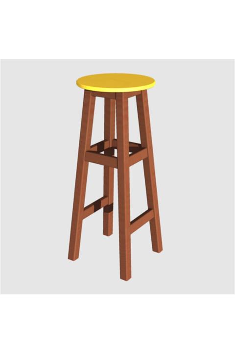 Arbre Sarı Kestane Kızıl İskelet Döner Tabure 85 cm