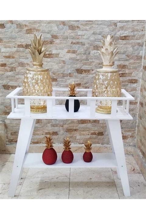 dekorahşap Dekoratif Beyaz Çiçeklik