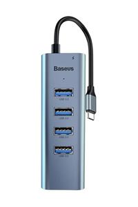 Baseus Enjoy Series Type-C To USB 3.0*4+PD HUB Çoklayıcı Adaptör Gri CAHUB-Q0G