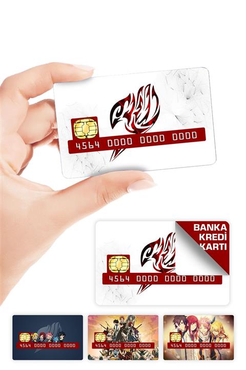 ZipZap Fairy Tail Kredi Kartı Kaplama Anime Sticker 4 Adet