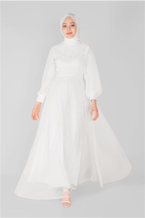 TRENDTESETTÜR Incili Nakışlı Abiye Elbise 23110