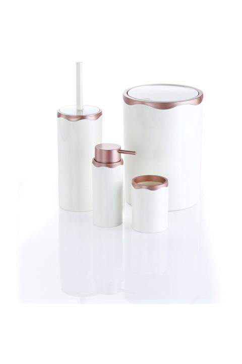 Azra Akrilik 4 Parça Banyo Set Beyaz Rose