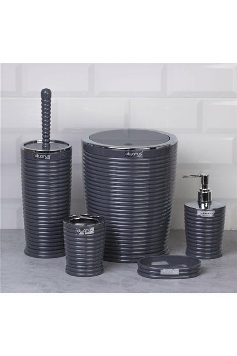 SEYDİ Antrasit Kromlu Elegans 5'li Banyo Seti