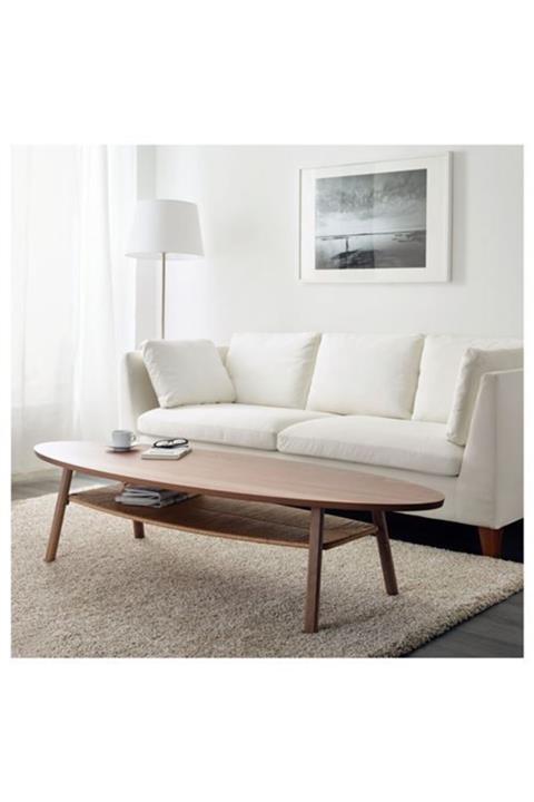 hitteknoloji Stockholm Lüx Oval Raflı Sehpa 180x59 Cm Ceviz