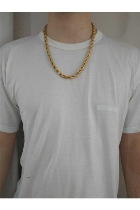 Akgümüş Çelik Kalın Halat Kolye