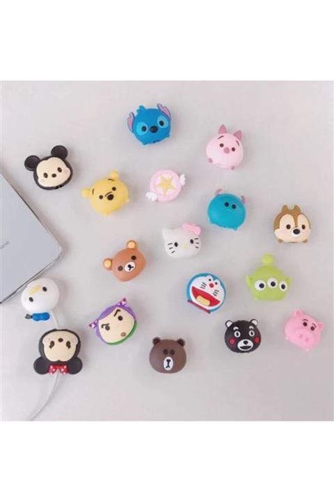 VY Aksesuar Sevimli Hayvan Serisi Şarj Kablosu Koruyucu 5'li Set