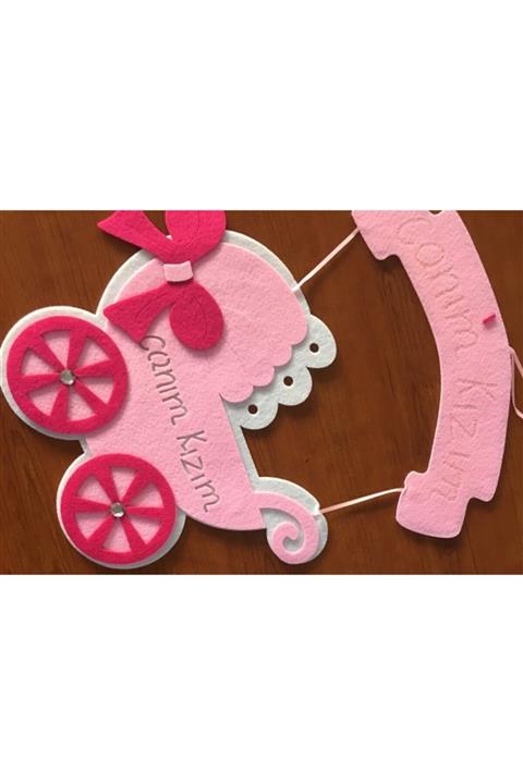 Senem Çelik Tasarım Kız Bebek Keçe Kapı Süsü