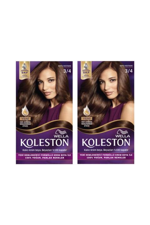 Koleston Kit Saç Boyası 3/4 Koyu Kestane X 2 Adet
