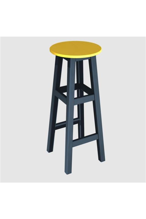 Arbre Döner Tabure 85 Cm - Çelik Mavi Iskelet- Tabla Renk Seçenekli