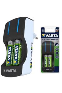 Varta 4 Adet 2100mah Aa Şarjlı Kalem Pil+ Pocket Charger Şarj Cihazı (2-4 Adet Pil Şarj Eder)