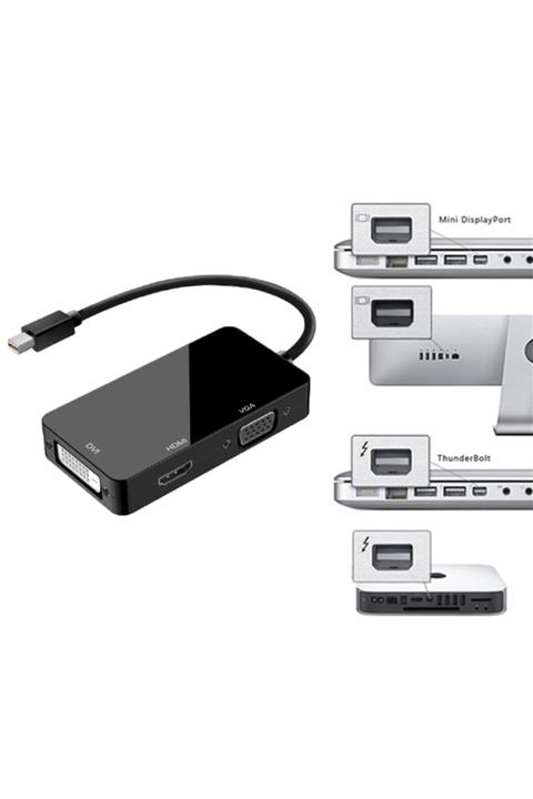 WOZLO Mini Displayport To Hdmi Dvi Vga Çevirici Kablo Thunderbolt
