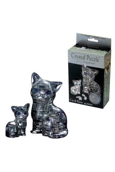 Professor Puzzle Crystal Puzzle Siyah Kedi Ve Yavrusu