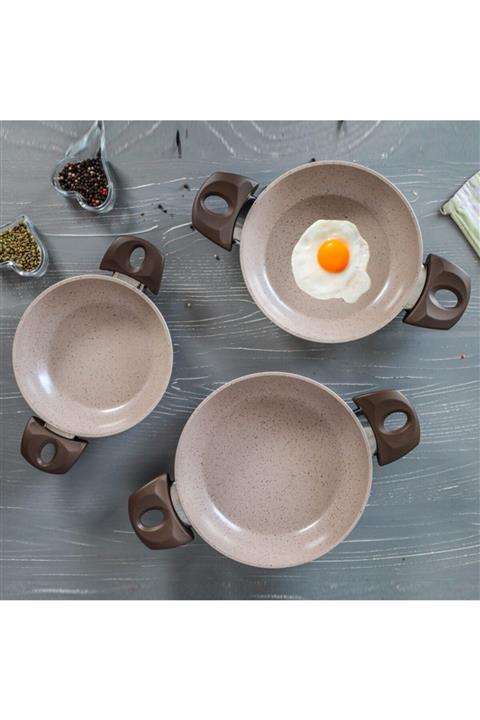 gülsan Safran 3 Parça Granit Tava Seti Sahan Set