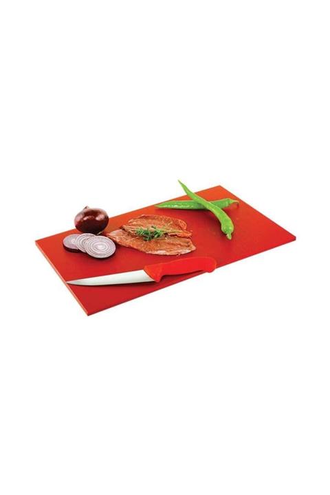 Mutfak10 Plastik Polietilen Kesme Tahtası Kırmızı(40X25X1)