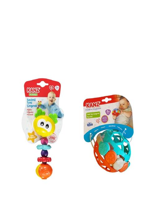 Kanz Oyuncak Kanz Tırtıl Top Çıngırak + Sevimli Tırtıl Çıngırak Set
