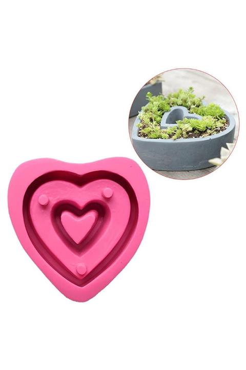 Hobizubi I Love You Beton Saksı Kalıbı - Kalp Kalıbı