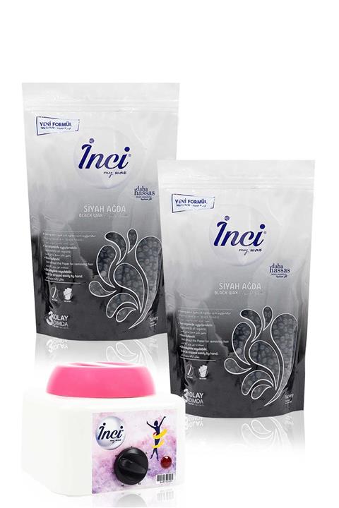 İnci Ağda Peeling Etkili Siyah Ağda -2 Kutu + Ağda Makinesi