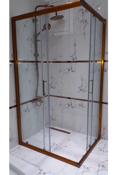 ayzaduş 90x90 Bronz Profil 5mm Şeffaf Duşakabin