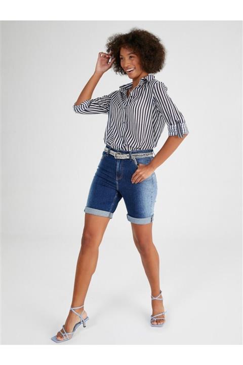 Faik Sönmez 5 Cep Jean Şort 62603