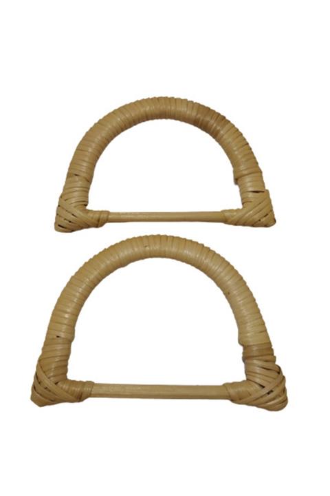 MİYA Bambu D Model Çanta Sapı Sargılı Hasır (15 cm)