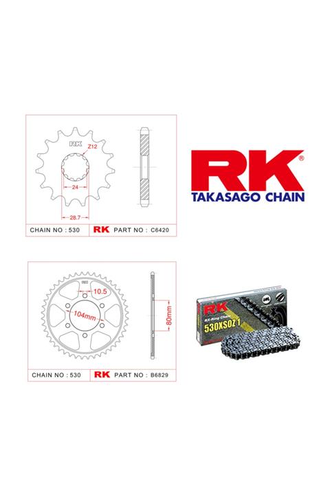 RK Kawasaki Zx-12 R  X-ring Zincir Dişli Set 530 Xso 18/46t(2000-2006)