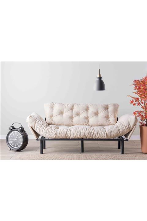 Pafu Nitta Üçlü Koltuk - Krem