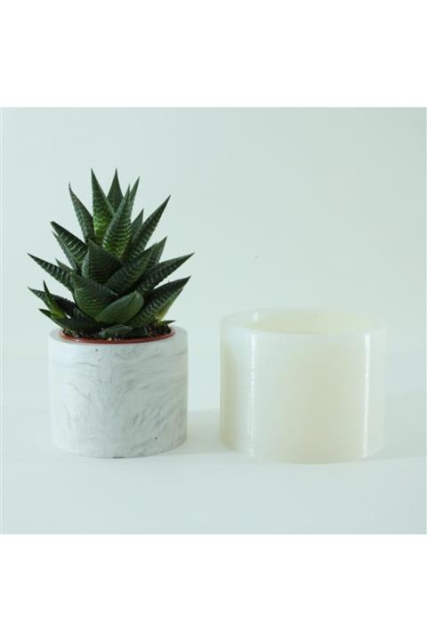 Bluemax Beton Saksı Silikon Kalıbı- Silindir Orta Boy