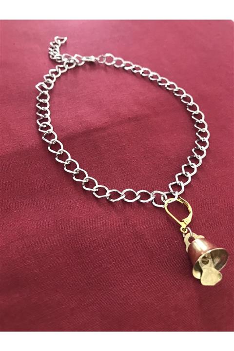 MİMARCA TASARIMLAR Zilli Gümüş Kedi Tasması-kedi Kolyesi