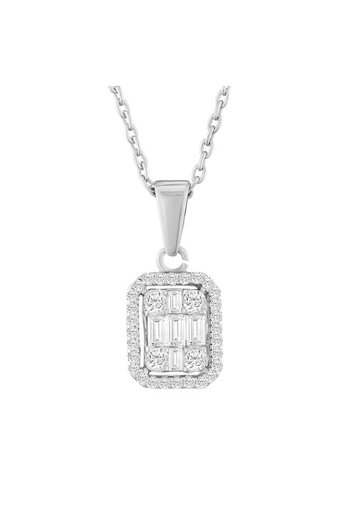 Barok Diamond Baget Pırlanta Kolye 0.68 Ct. F Vs 14k