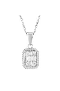 Barok Diamond Baget Pırlanta Kolye 0.68 Ct. F Vs 14k