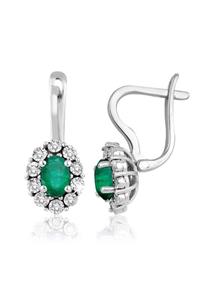 Emel Pırlanta 1.00 Ct. Pırlanta Zümrüt Küpe
