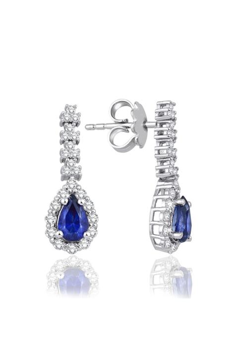 Emel Pırlanta 1.59 Ct. Pırlanta Safir Küpe