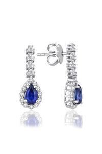 Emel Pırlanta 1.59 Ct. Pırlanta Safir Küpe