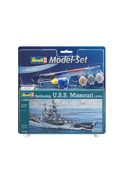 REVELL Yılın Ilk Fırsatları - 1:1200 Uss Missouri Wwıı Model Gemi Seti 65128 - ™ Beyaz At®