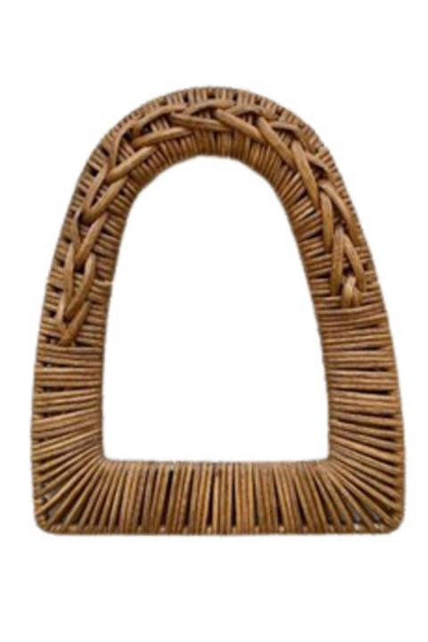 Giftbreak Bambu Yamuk Örgülü Desenli Çanta Sapı Kahve 16x18 cm