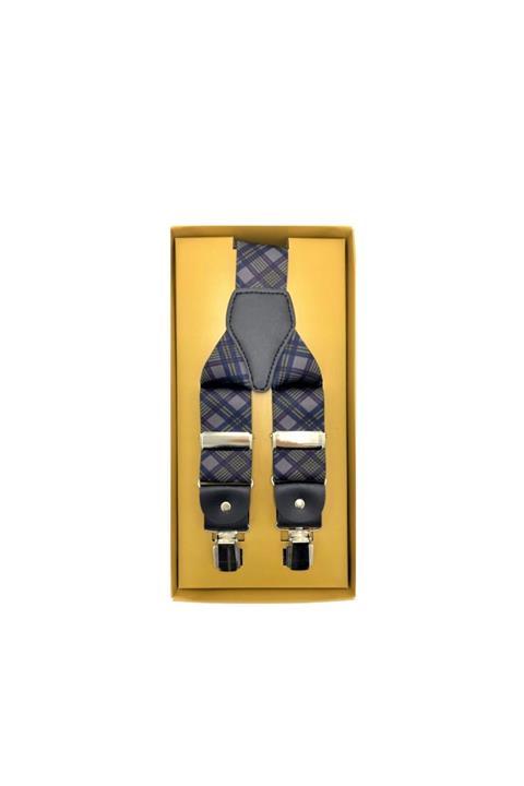 Yage 3,5 Cm Ekose Desenli Pantolon Askısı