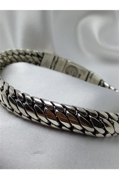CMJEWELS Erkek Masif 925 Gümüş Bileklik Kutu Kilit 53.50 gr