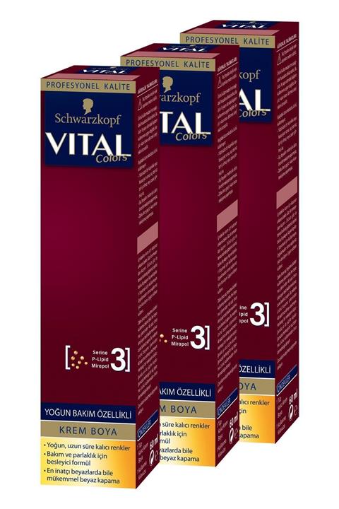 SCHWARZKOPF VITAL Colors Krem Saç Boyası 7-55 Karamel X 3 Adet