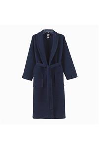 Arya Home Unisex Pamira Pamuklu Lacivert Pike Bornoz