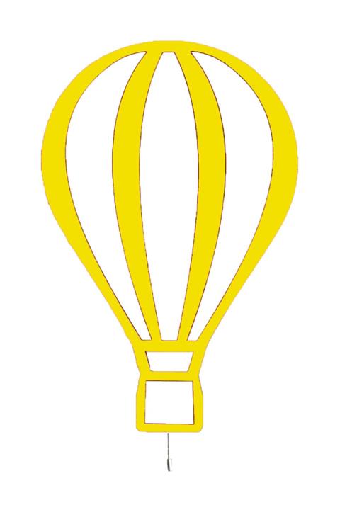 Tahtakurusu Tasarım Uçan Balon Dekoratif Ahşap Lamba Sarı