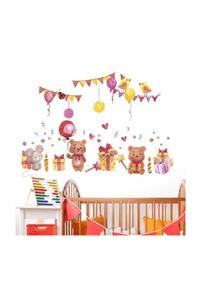 cosy home gift Çocuk Ve Bebek Odası Parti Oadası Doğum Günü Odası Duvar Dekor Süsleme 75x50 cm Sticker Pvc