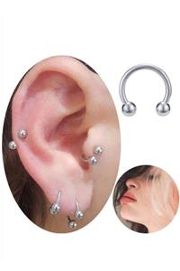 TheMatter 6 Mm Cerrahi Çelik Yarım Halka Toplu Septum-tragus-helix-kıkırdak Piercing