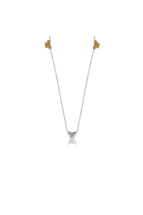 Altınbaş Kadın Beyaz Pırlanta Kelebek Kolye