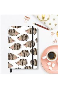 AKILLICA Notebook Lastikli Çizgili Sert Kapak Defter 13x21 Cm Hardcover Notebook Hedgehog