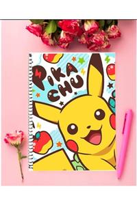 AYAŞLI KIRTASİYE Pikachu Defter 1 Adet Özel Tasarım A5 Boyutu 15*21 Cm Telli Çizgisiz Defter