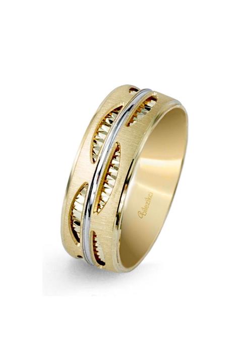 Bilezikci Motif 14 Ayar Altın Taşsız Alyans