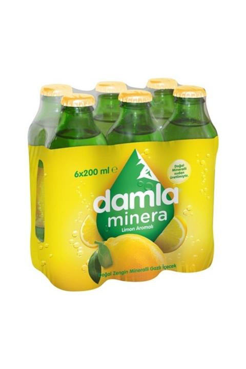 Damla Limon Aromalı Meyveli Soda 6lı 200ml