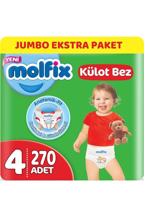 Molfix Külot Bebek Bezi Beden:4 9-14kg Maxi 270 Adet