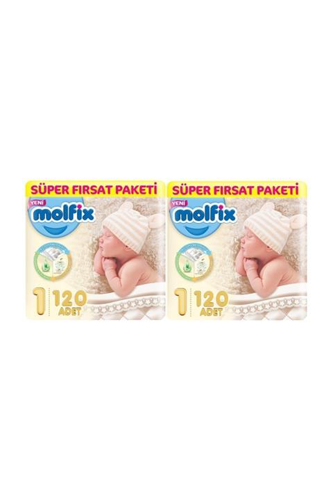 Molfix Süper Fırsat Paketi 1 Numara 120*2=240 Adet Yeni Doğan Bez