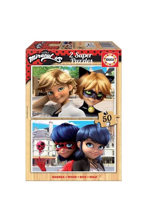 EDUCA 2x50 Parça Ladybug Ahşap Puzzle 17956